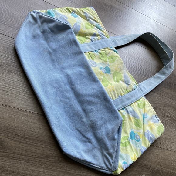 Lilly Pulitzer Tote Bag 19 X 12 X 6" Medium Canvas Blue Tropical Bird Graphic - Picture 6 of 16